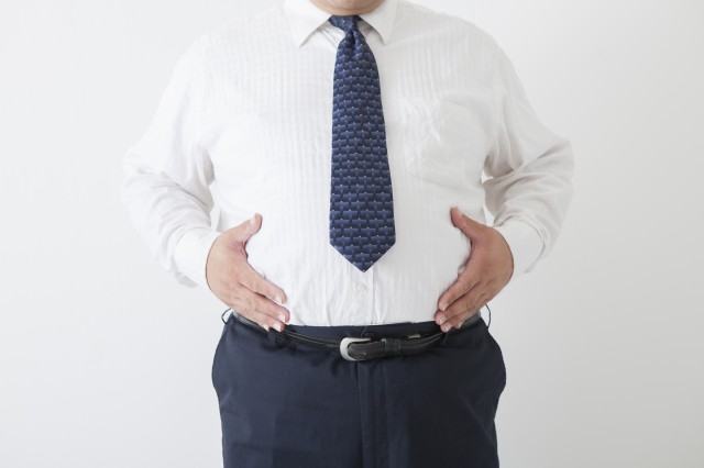 スーツを着たメタボ体型の男性