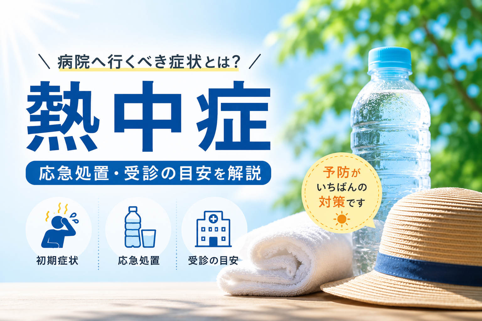 熱中症かな？病院へ行くべき症状とは？応急処置・受診の目安を医師が解説